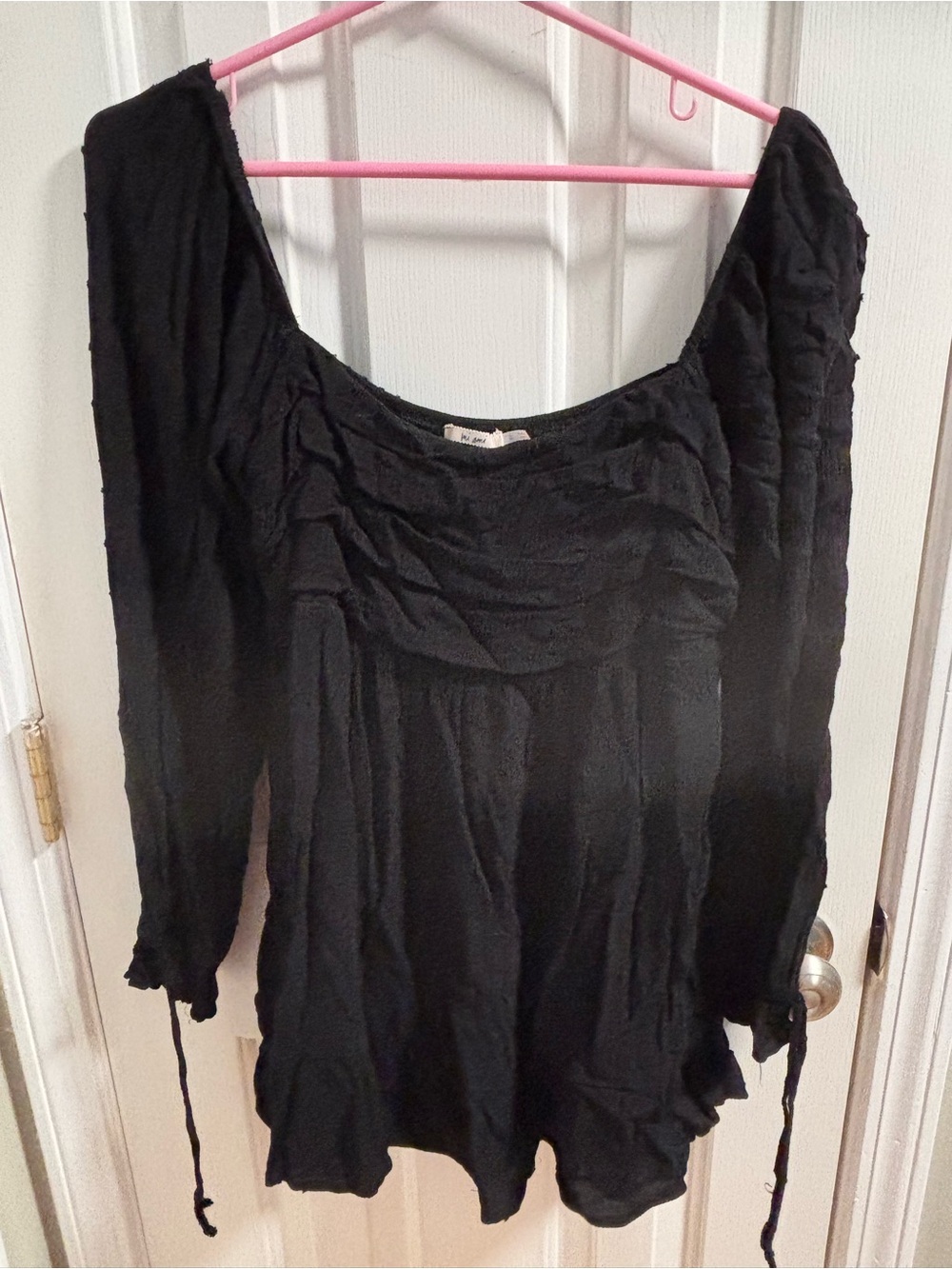 miami Black Long Sleeve Scoop-Neck Tunic large